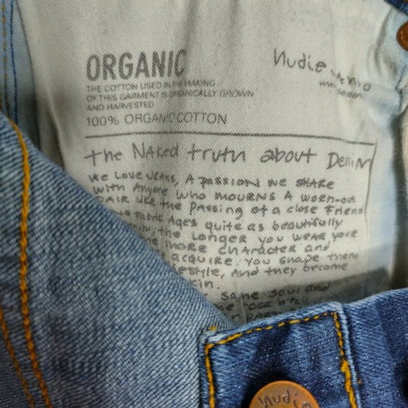 Nudie Jeans Men's Size 34X34 (32X31) Straight Leg Button Fly Blue - Picture 4 of 8